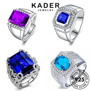 Kader Jewelry แหวนเงิน 925 ประดับไพลิน เรียบง่าย สําหรับผู้ชาย M087