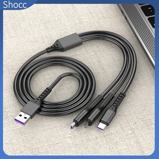 Shocc 3 In 1 สายชาร์จ Usb Type-c 66w 5a ชาร์จเร็วมาก สําหรับ Android Iphone