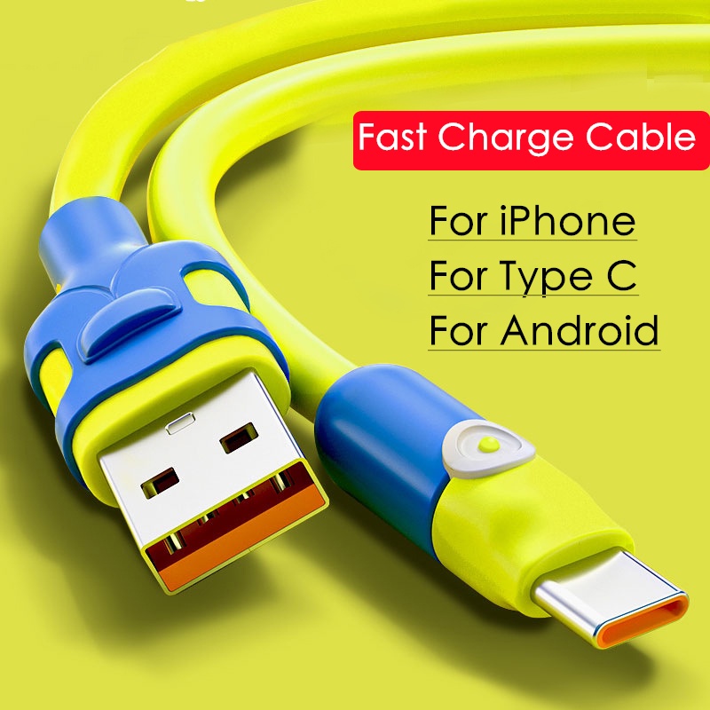 สายชาร์จเร็ว Type C สายเคเบิลซิลิโคน สําหรับ Micro Usb Type-C สายชาร์จข้อมูล สําหรับ Xiaomi Android สายเคเบิลข้อมูล QuickUSB C