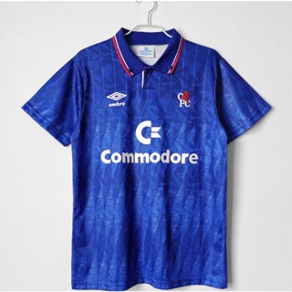 เสื้อกีฬาแขนสั้น ลายทีมชาติฟุตบอล Chelsea 89-91 ชุดเหย้า สไตล์วินเทจ