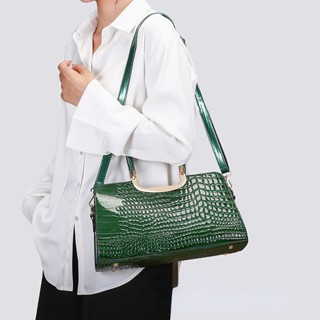 Dongbeauty กระเป๋าสะพายไหล่ ลายหนังจระเข้ สําหรับผู้หญิงวัยกลางคน