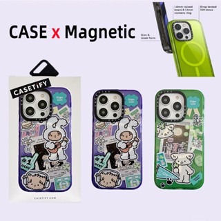 Casetify【สติกเกอร์ชีส】เคสโทรศัพท์มือถืออะคริลิค TPU กันกระแทก ลายแม่เหล็ก สําหรับ iPhone 12 13 14 Pro Max