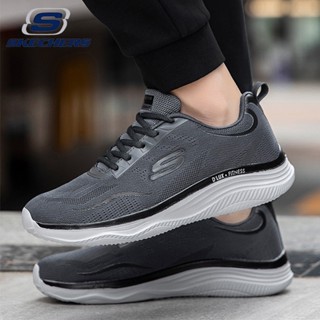 Skechers_ DLUX FITNESS รองเท้ากีฬาลําลอง แบบผูกเชือก ผ้าตาข่าย ระบายอากาศ แฟชั่นฤดูร้อน สําหรับผู้ชาย ไซซ์ 40-45