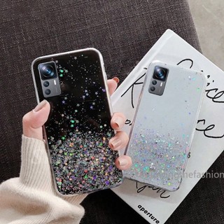 เคสโทรศัพท์มือถือแบบนิ่ม TPU ใส กันกระแทก แต่งกลิตเตอร์ฟอยล์เงิน ระยิบระยับ แฟชั่น สําหรับ Xiaomi Mi 12 Pro 5G 12T Pro 12s 12x 12 T