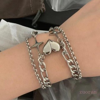 Zuo สร้อยข้อมือแม่เหล็ก รูปหัวใจ ของขวัญวันวาเลนไทน์ สําหรับคู่รัก 2 ชิ้น