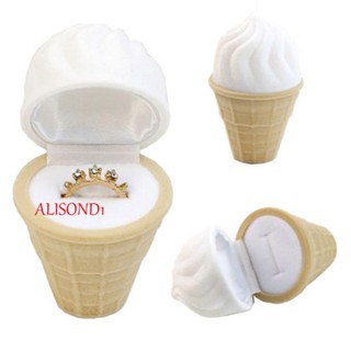 ALISOND1 กล่องกํามะหยี่ สําหรับใส่เครื่องประดับ แหวนแต่งงาน ของขวัญ