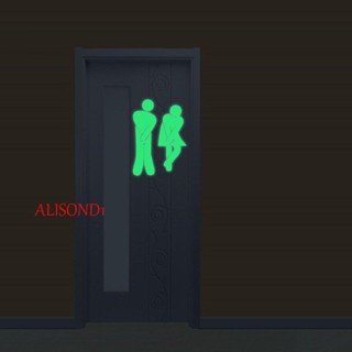 ALISOND1 สติกเกอร์ฉลากเรืองแสงในที่มืด ลายตลก สําหรับตกแต่งบ้าน ห้องน้ํา