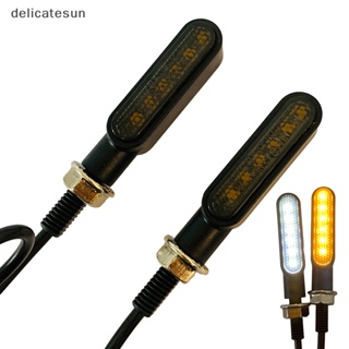 Delicatesun ไฟเลี้ยว LED 6 ดวง ขนาดเล็ก สีเหลืองอําพัน สําหรับรถจักรยานยนต์ 2 ชิ้น