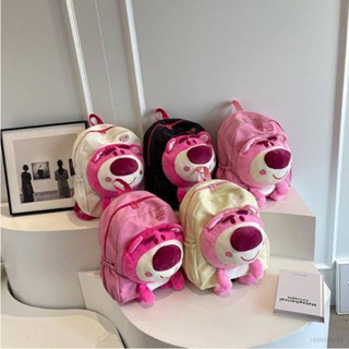 Hobby Lotso กระเป๋าเป้สะพายหลัง อเนกประสงค์ ขนาดใหญ่ จุของได้เยอะ ลายหมีสตรอเบอร์รี่ ระบายอากาศ แฟชั่นสําหรับผู้ชาย และผู้หญิง