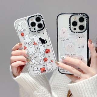 Casetify เคสโทรศัพท์มือถืออะคริลิคแข็ง แบบใส ลายผีน้อย สําหรับ iPhone 14 13 12 11 Pro Max Plus