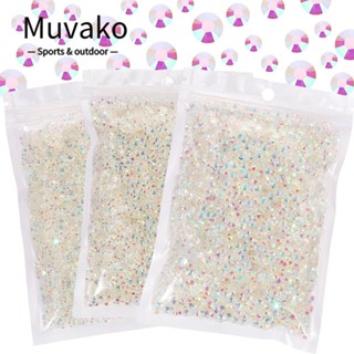 Muvako พลอยเทียม ด้านหลังแบน 2-6 มม. สีสันสดใส เสื้อผ้าเจลลี่ สําหรับตกแต่งเล็บ