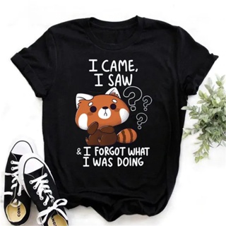 เสื้อยืด พิมพ์ลายกราฟฟิค Raccoon I Came I Saw สไตล์วินเทจ 2023