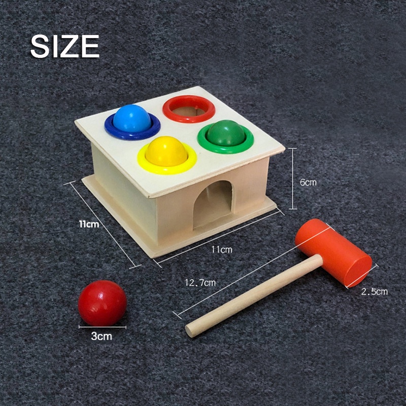 กล่องไม้เคาะค้อน ของเล่นเสริมการเรียนรู้เด็ก - รูปที่ 4