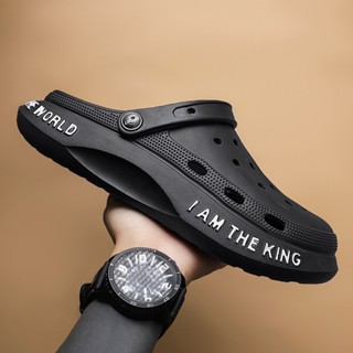 พร้อมส่ง รองเท้าแตะ Crocs แบบมีรู เหมาะกับเดินชายหาดกลางแจ้ง สไตล์คลาสสิก