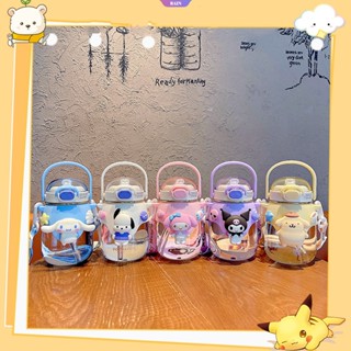 ใหม่ แก้วน้ําพลาสติกใส ลายการ์ตูน Kuromi My Melody Cinnamoroll Pochacco Pom Pom Purin ขนาดใหญ่ เหมาะกับฤดูร้อน สําหรับเด็กนักเรียน [RAIN]