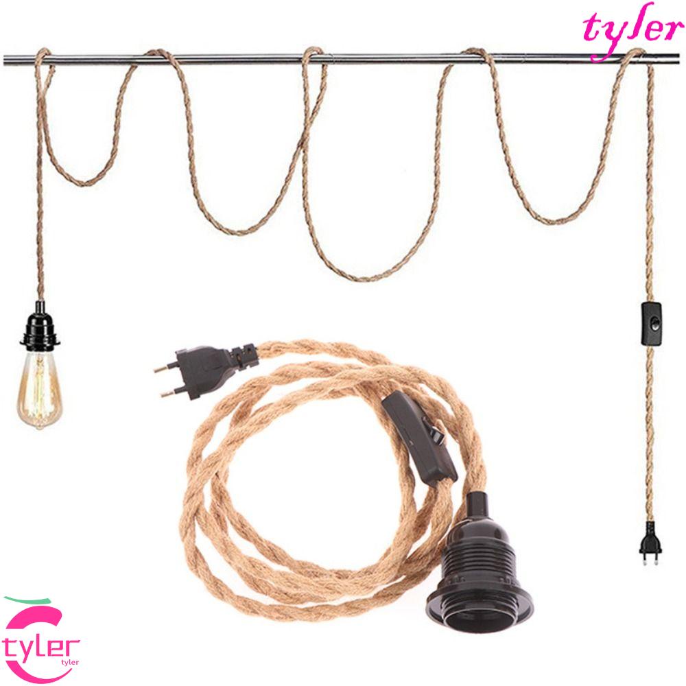 TYLER โคม 220v สไตล์อุตสาหกรรม ครัว บ้านฟาร์ม เชือกสายไฟ โคมไฟ ฐานโคมไฟ