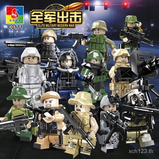 [พร้อมส่ง] บล็อกตัวต่อเลโก้ Volma Police 12 Army Minifigures ของเล่นเสริมการเรียนรู้เด็ก 6-12 ปี C0171 RW5I