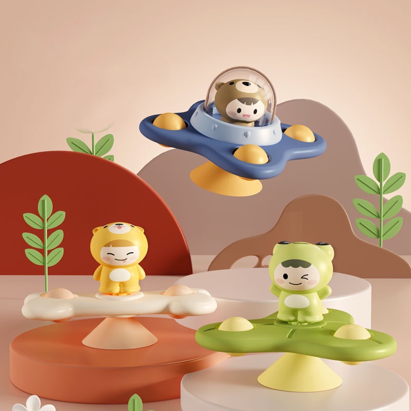 Montessori ยางกัด แบบปุ่มดูดสุญญากาศ ของเล่นอาบน้ํา สําหรับเด็กผู้ชาย 2 ถึง 4 ปี