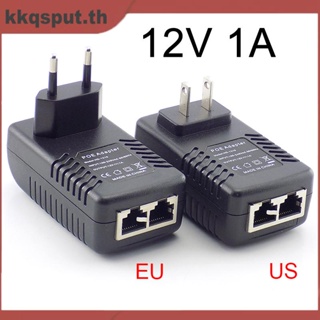 อะแดปเตอร์พาวเวอร์ซัพพลายอีเธอร์เน็ตไร้สาย 12V 1A POE ปลั๊ก US EU สําหรับกล้องวงจรปิด IP THK2