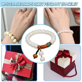 New 10mm White Rudraksha Beads Cuff Mala Buddha Lucky Bracelet Wristband Gift