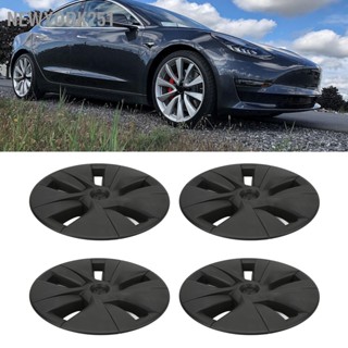 Newyork251 ฝาครอบดุมล้อรถยนต์ ความแข็งแรงสูง สีดําด้าน แบบเปลี่ยน สําหรับ Tesla Model 3 2017-2023 18 นิ้ว 4 ชิ้น