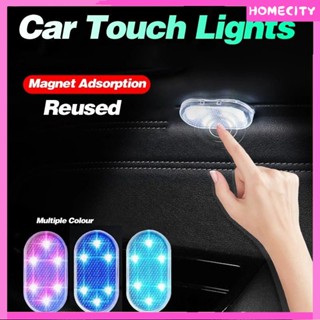 [พร้อม] Universal Mini Led Sensor Lamp Wireless Car Interior Reading Light Usb Super Bright Rechargeable For Room Cabinet Car Led Touch Lights Reading Lamp For Door Foot Trunk Storage