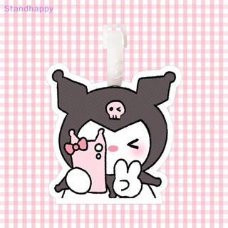 Standhappy Sanrio Kuromi พวงกุญแจพลาสติก จี้ตุ๊กตาการ์ตูนอนิเมะน่ารัก สําหรับห้อยกระเป๋าเดินทาง กระเป๋าเป้สะพายหลัง