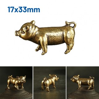 เครื่องประดับทองเหลือง รูปหมู สไตล์จีน สําหรับตกแต่งงานฝีมือ