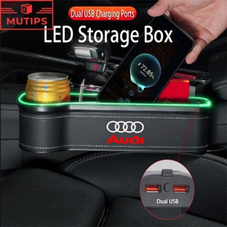 กล่องเก็บของ พร้อมช่องชาร์จ USB สําหรับรถยนต์ Audi Q5 TT mk2 A5 A4 B7 B8 B5 A6 C7 C6 Q7 Q3 Q2 E-tron A3 8l A1