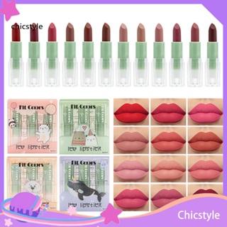 Chicstyle ลิปสติก เนื้อครีม ไม่เหนียวเหนอะหนะ สําหรับผู้หญิง 3 ชิ้น