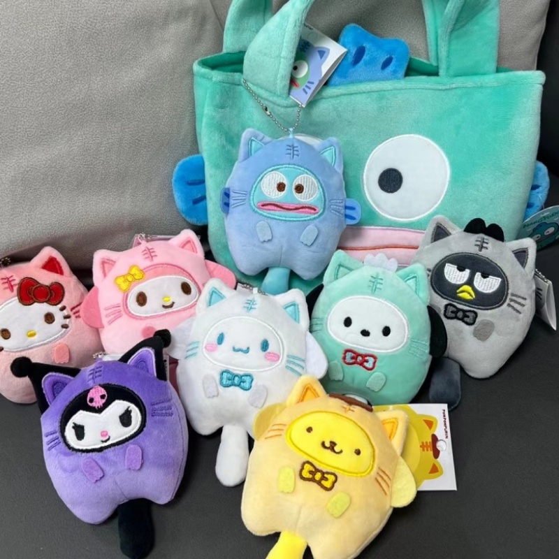 พวงกุญแจ จี้ตุ๊กตาการ์ตูน Sanrio Kuromi Melody Cinnamoroll ขนาด 15 ซม. สําหรับตกแต่งกระเป๋าเป้สะพายหลัง