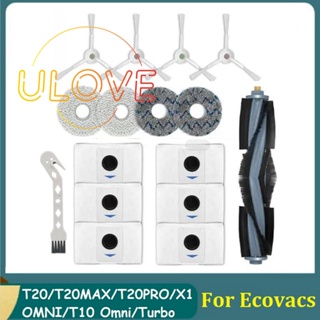 ชุดอุปกรณ์เสริมหุ่นยนต์ดูดฝุ่น แบบเปลี่ยน สําหรับ Ecovacs Deebot T20 T20MAX T20PRO X1 Omni T10 Omni Turbo 16 ชิ้น