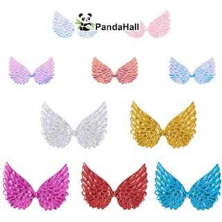 Pandahall แผ่นแพทช์ผ้า ปักเลื่อม ลายปีกนางฟ้า 2 ขนาด 10 สี สําหรับตกแต่งกระเป๋า เสื้อผ้า งานฝีมือ DIY 60 ชิ้น 1 กล่อง