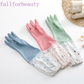 Fallforbeauty ถุงมือยางซิลิโคน แบบหนา กันน้ํา สําหรับทําความสะอาดจาน งานบ้าน