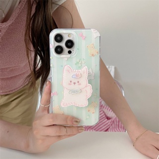 ใหม่ เคสโทรศัพท์มือถือ ซิลิโคน กันกระแทก สองชั้น ลายการ์ตูนลูกสุนัขน่ารัก พร้อมที่ตั้งวาง สร้างสรรค์ สําหรับ Iphone 14 12 11 13 pro max 14promax 14 13Pro 11 12