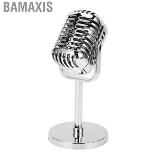 Bamaxis Retro Microphone Props Electroplated Silver Exquisite Model for Bar Decoration