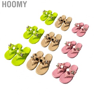 Hoomy Beach Flip Flops  Bear Decor Strong Grip PVC EVA Thick Sole Women Flop for Outdoors