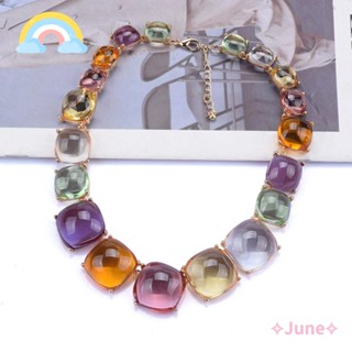 June สร้อยคอโชคเกอร์ ZA ชุบเรซิน โลหะ