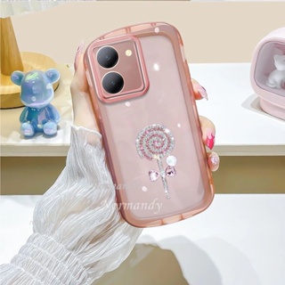 พร้อมส่ง เคสโทรศัพท์มือถือ TPU ใส แบบนิ่ม ลายอมยิ้ม ป้องกันกล้อง สําหรับ VIVO Y27 4G 5G Y78 5G Y02T