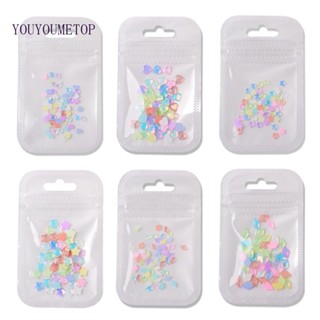 Youyo พลอยเทียม กลิตเตอร์ รูปปลาดาว 3D สําหรับตกแต่งเล็บ 50 ชิ้น