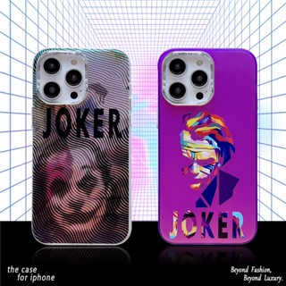 Joker เคสโทรศัพท์มือถือ ซิลิโคนนุ่ม กันกระแทก ลายกราฟฟิตี้ เลเซอร์เรืองแสง แฟชั่น สําหรับ iPhone 15 Pro Max 11 12 Pro Max 13 14 Pro Max