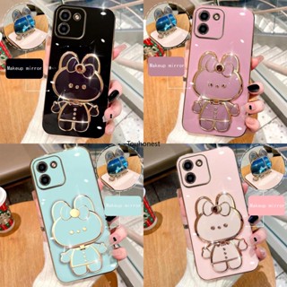 เคส Samsung Galaxy A03 เคส Samsung Note 10 Plus Casing Samsung Note 8 Case Samsung Note 9 Case Samsung A10S Case Samsung M30S M21 Case Cute Bunny Bracket Cartoon Stand Vanity Mirror Rabbit Holder Phone Cover Cassing Cases Case KT น่ารัก กระต่าย ขาตั้ง