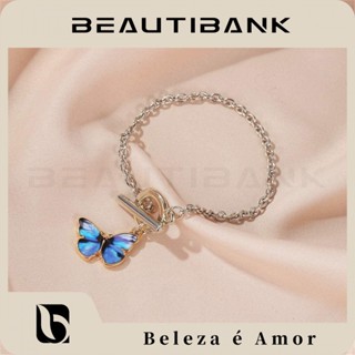 Beautibank สร้อยข้อมือ กําไลข้อมือ จี้ผีเสื้อ สง่างาม อุปกรณ์เสริม สําหรับแม่ และเด็กหญิง