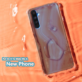 เคสโทรศัพท์มือถือเจลลี่ ยางนิ่ม แบบใส กันกระแทก ขอบมุม สําหรับ Realme 6 Pro RMX2061 RMX2063