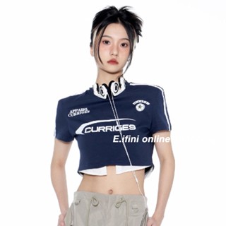 E.ifini เสื้อครอป เสื้อสายเดี่ยว ย้อนยุค y2k 2023 NEW Style 072128