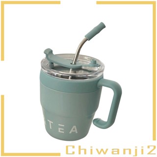 [Chiwanji2] แก้วกาแฟ มีฉนวนกันความร้อน ทนทาน พร้อมหลอดดูด และฝาปิด สําหรับเครื่องดื่มเย็น