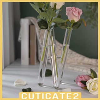 [Cuticate2] แจกันหลอดทดลอง ลายดอกไม้ สําหรับเตาผิง ห้องนั่งเล่น พิธีขึ้นบ้านใหม่ 3 ชิ้น