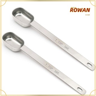 Rowans ช้อนตวง สเตนเลส ด้ามจับยาว 5 มล. ทนทาน สีเงิน สําหรับทําเบเกอรี่ 2 ชิ้น