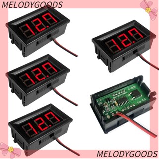 MELODG โวลต์มิเตอร์ดิจิทัล DC 5~120V 2 สาย สีแดง สําหรับรถจักรยานยนต์ 5 แพ็ค