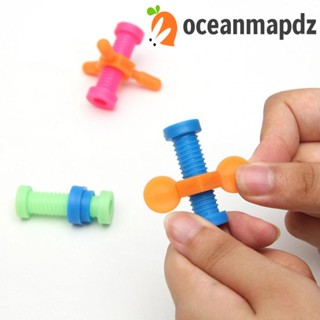 Oceanmapdz ของเล่นดินสอ ABS หมุนได้ หลากสี สําหรับของขวัญคริสต์มาส 4 ชิ้น ต่อชุด